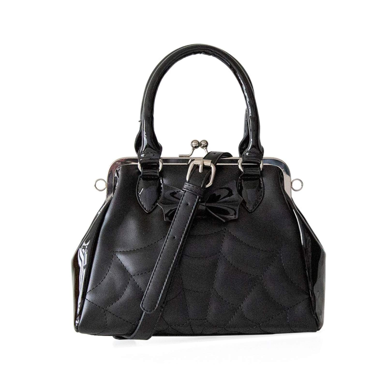 Sponsored Ad – Alternative Women Femme Fatale Spider Web Handbag - One Size Black