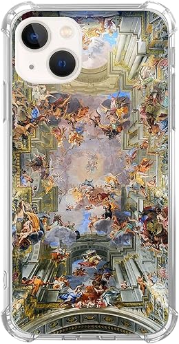 Funda renacentista para teléfono compatible con iPhone 14 Plus funda de arte icónico vintage para iPhone 14 Plus funda de TPU con diseño único y