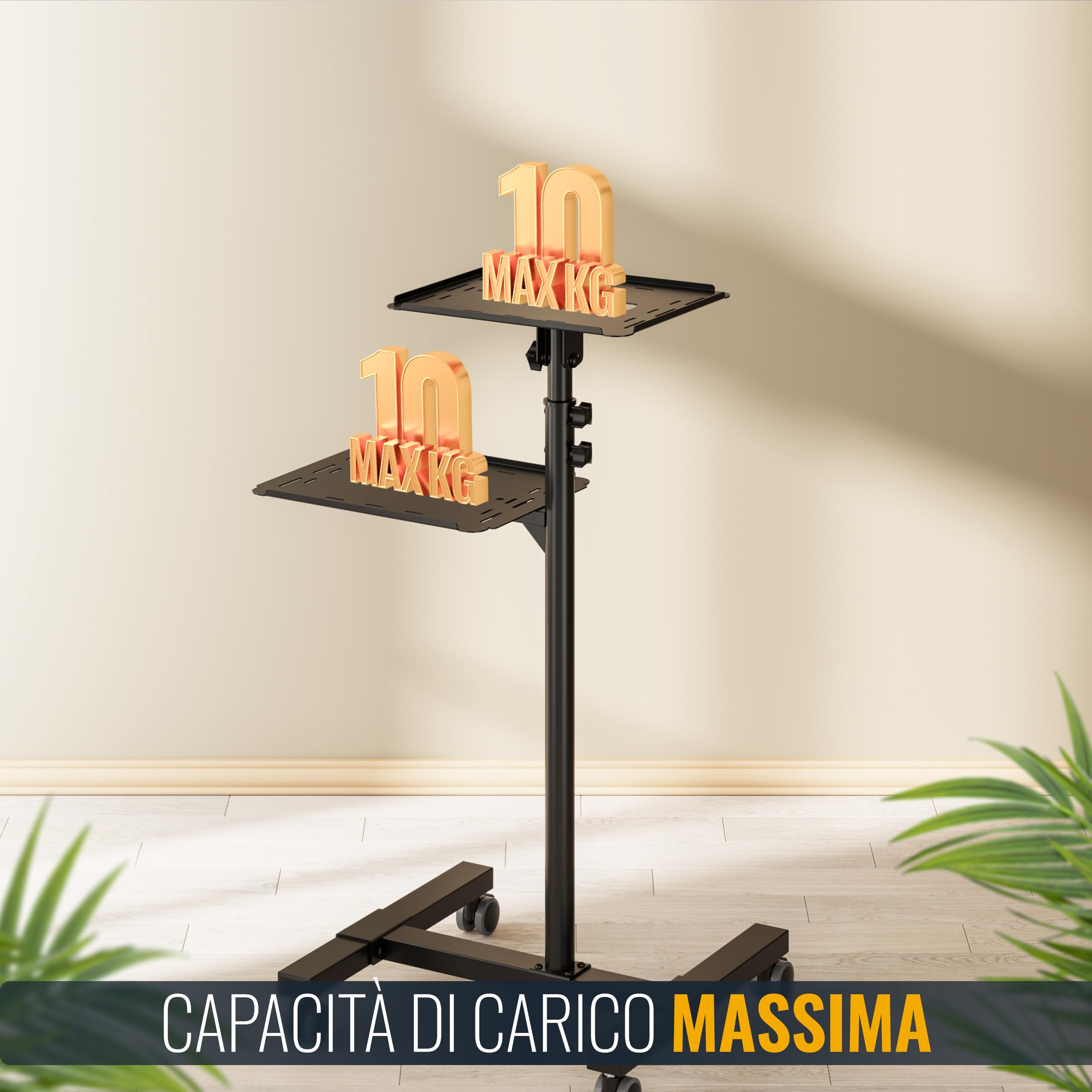 RICOO Supporto proiettore pavimento CZ0800 Porta beamer mobile Cavalletto terra Altezza regolabile Rialzo universal Mensola per PC portatile