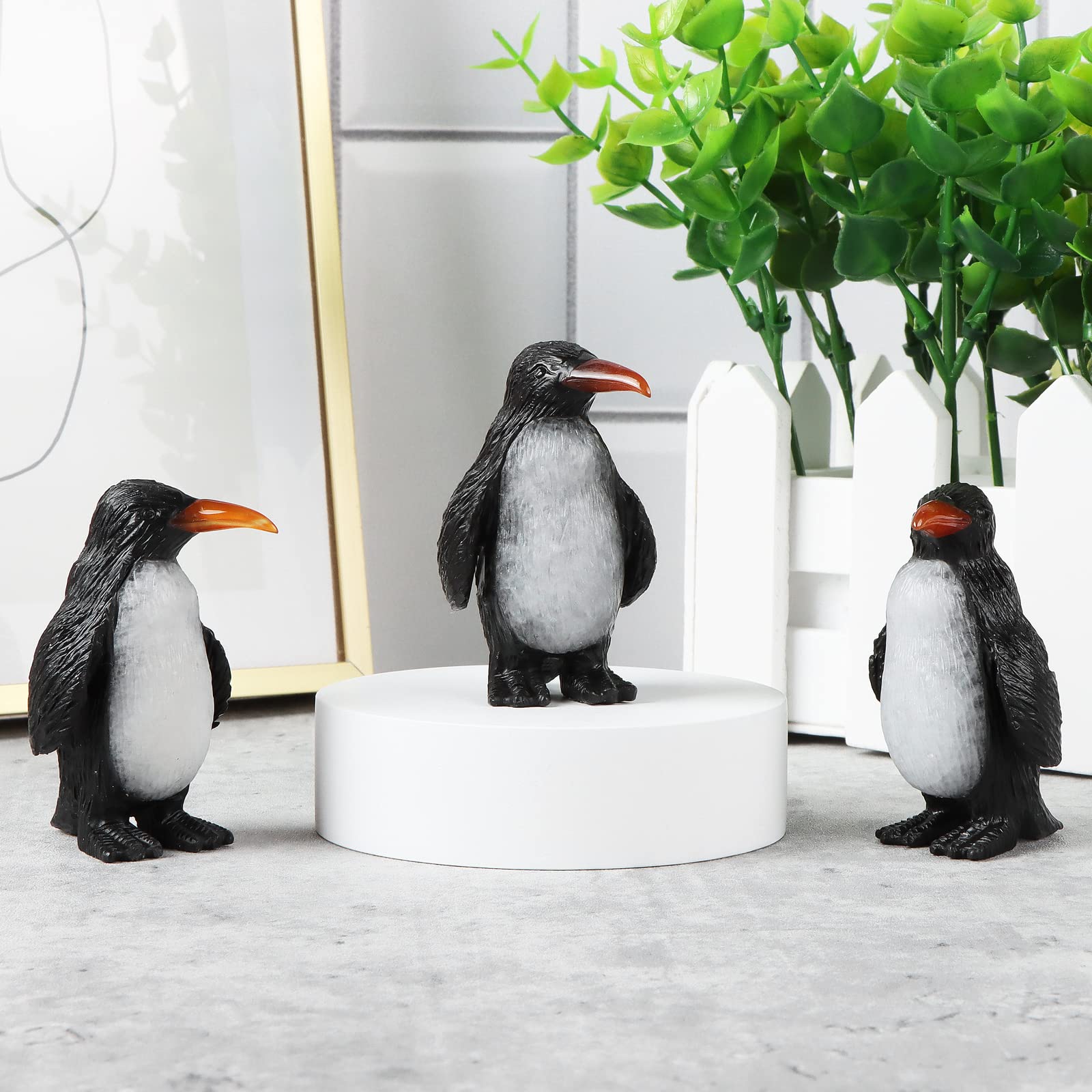 Hoshisea Mini Pinguin Figuren Set - 8 Stück Harz Ornamente Für Deko & DIY
