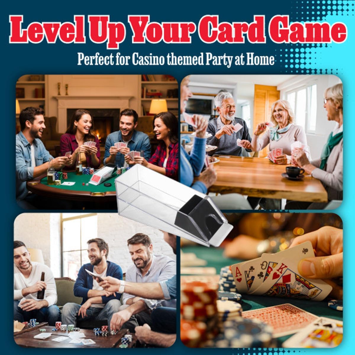 Trademark Poker 6 Deck Blackjack Dealing Shoe – Acrylic Playing Card Holder – Fits 6 Decks of Playing Cards – Casino Equipment and Card Dealer Accessories
