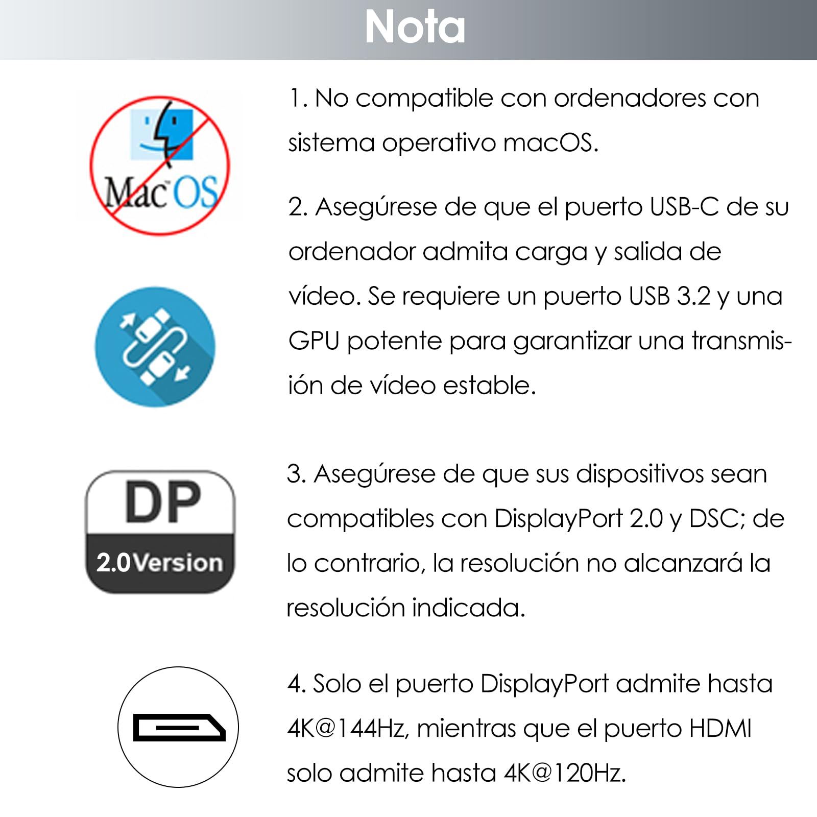 WAVLINK Estación de Acoplamiento USB C, Base para 4 monitores con Doble DP, Doble HDMI, Entrada PD de 100 W, Ethernet 5G, Solo para Sistemas Windows: se Requiere un Host USB 3.2