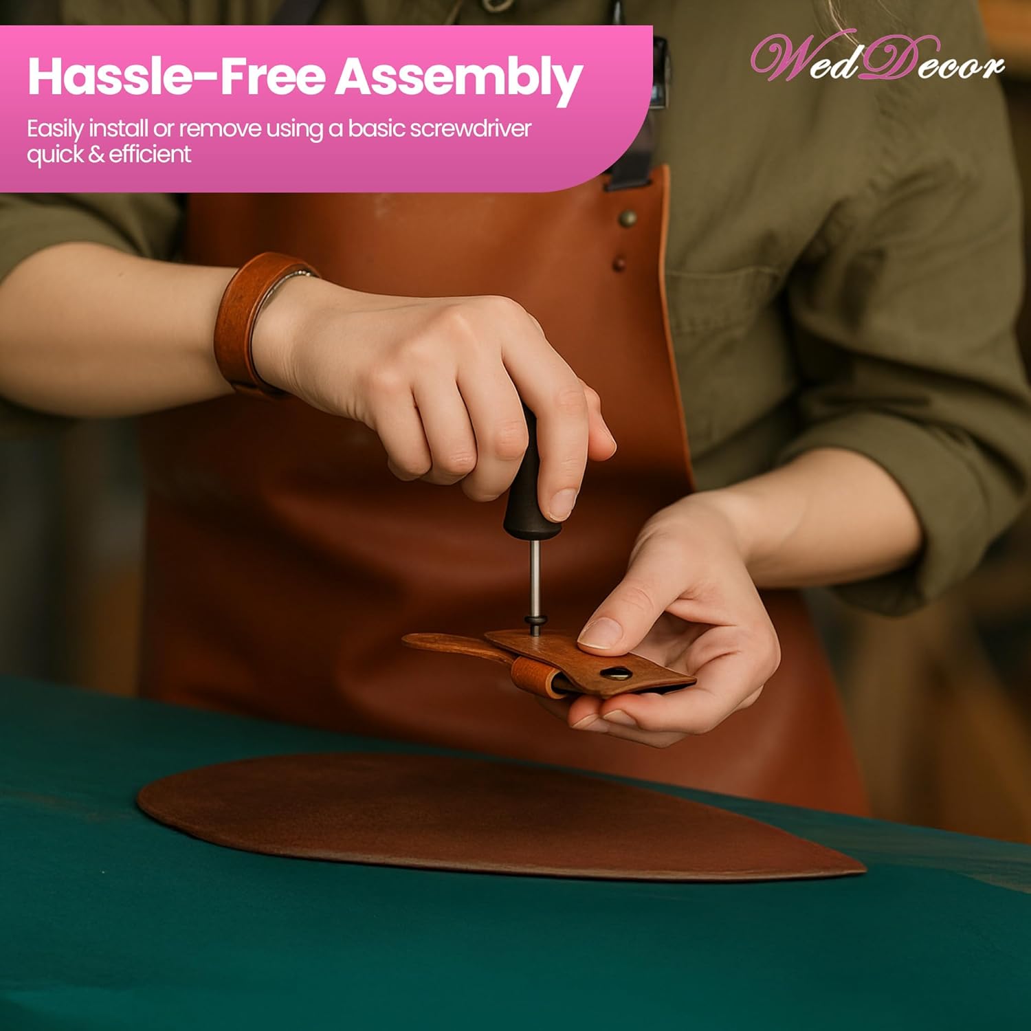 WedDecor Gunmetal 9x20mm Chicago Screw, Double Cap Rivet with Flat Head, Anti Resistant, Durable Brass for Arts Crafts, Leathercrafts, DIY Decoration, Handicrafts, 50pieces