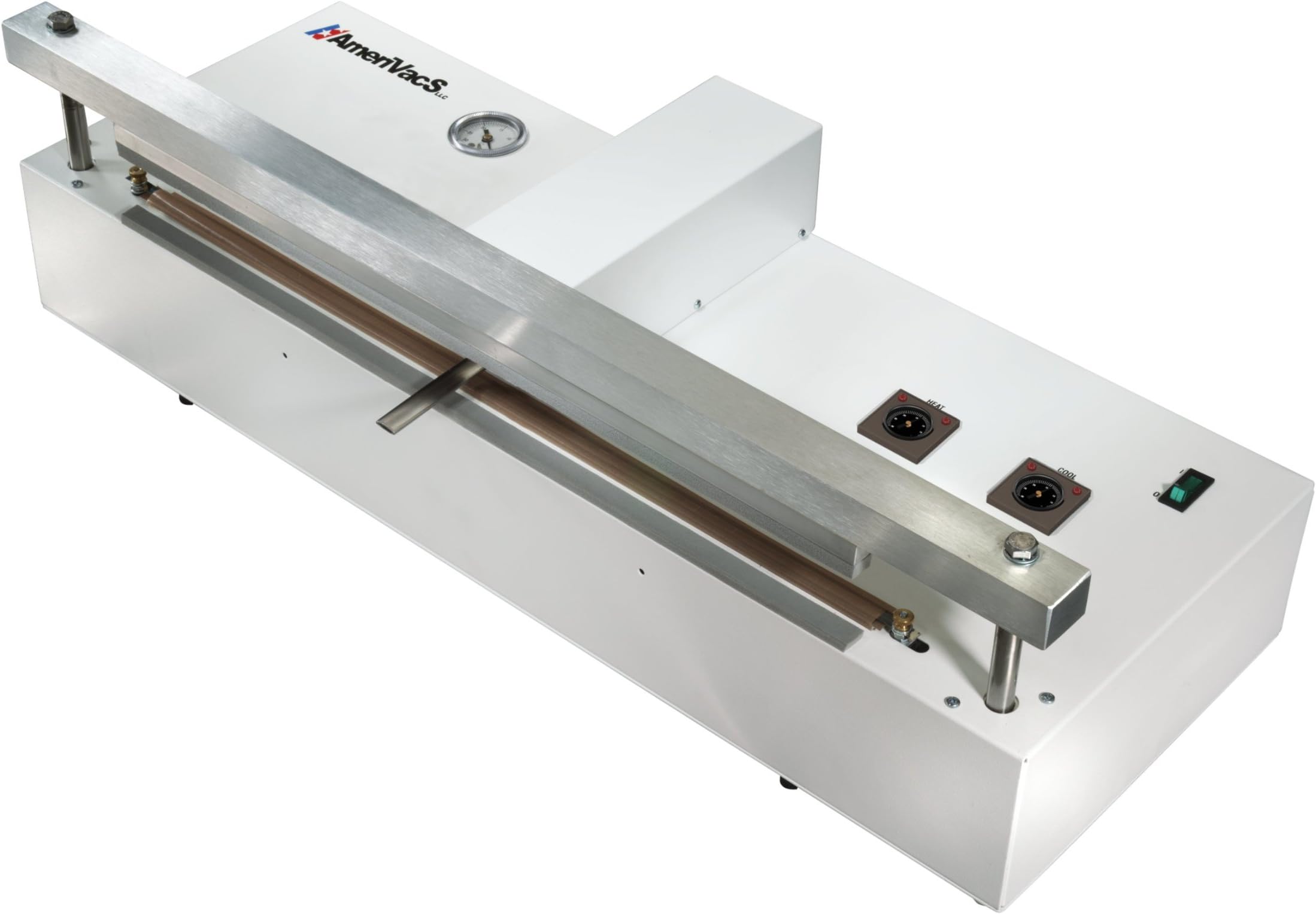 AmeriVacS AVS-20 Retractable Nozzle Vacuum Sealer, 20" Seal Length, 1/4" Seal Width, 6 CFM Vacuum Flow, 27 inHg Maximum Vacuum Pressure