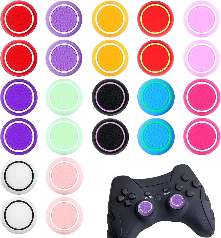 24Pcs Controller Thumb Grips Set,Joystick Caps,Thumb Stick Grip Cover Joystick Button Caps Controller Assist for PS4/PS5 — 사진 1