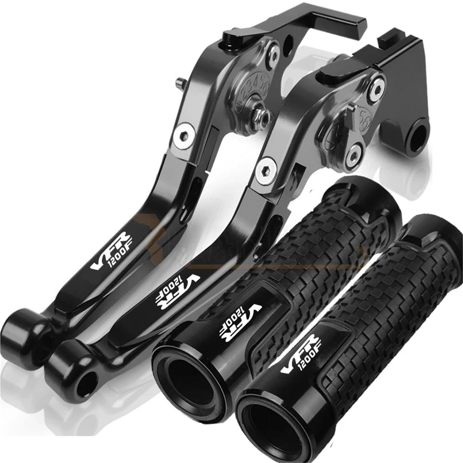 Tgvselpj Black4 Motorcycle Part Folding Extendable Brake Clutch Levers Motorcycle Accessories Parts Adjustable Handle For H-Onda Vfr1200f 2010-2016(Black4)
