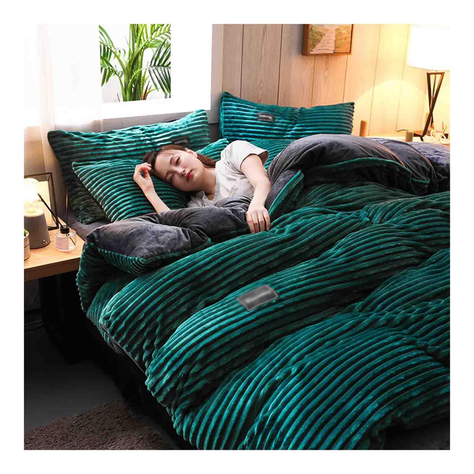 Duvet Covers, Soft and Fluffy Duvet Cover, Cozy Velvet Bedding Set, With 2 Pillowcases And Fitted Sheet - Perfect for A Warm And Cozy Bedroom