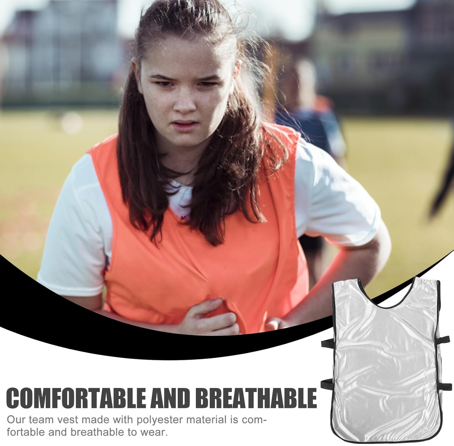 Toyvian 6pcs Soccer Training Vests Pinnies Polyester Quick-drying Team Practice Bibs for Adult Youth Football Basketball Training