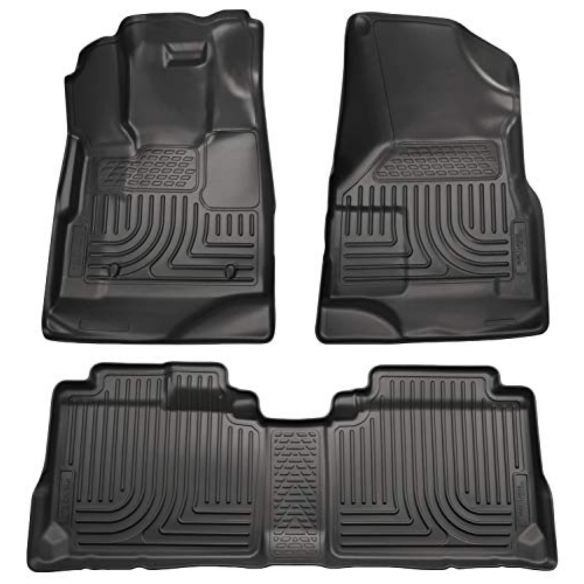 Husky Liners Weatherbeater Floor Mats | Fits 2010-2016 Cadillac SRX | Front & 2nd Row, 3-pc Black - 98141