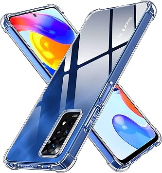 LAYJOY Compatible Redmi Note 11 Pro 5G Shockproof Case, Transparent Soft TPU Cover US Military MIL Standard Certified, Full Protection, Reinforced Corner Protection, Shock Absorption Compatible with Xiaomi Me Redmi Note 11 Pro Smartphone Case Clear