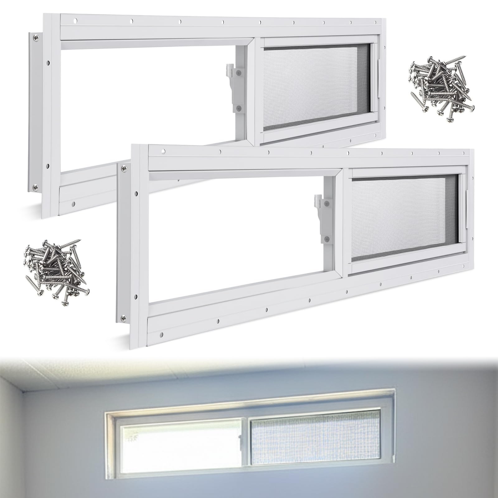 Kathfly Basement Window 36 x 8 2-Pack