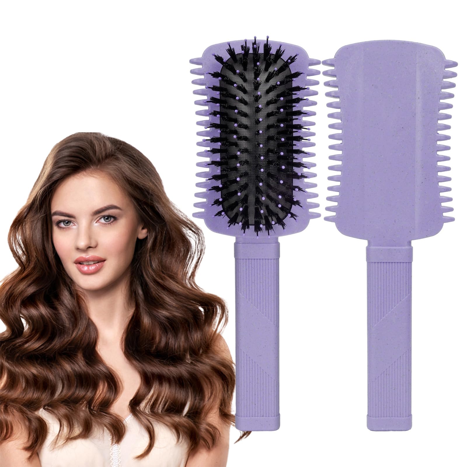 IMPHH Lockenhaarbürste Mit Wildschweinborsten – Definiert Locken, Reduziert Frizz, Ergonomischer Griff