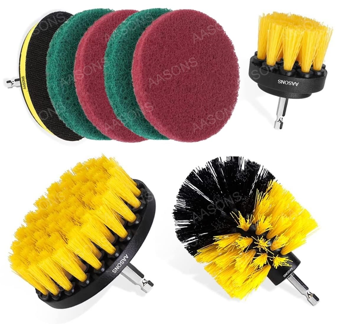AASONS 8 Pcs Electric Drill Brush Attachment Set, Power Scrubber Cleaning Tool Kit, All Purpose ¼” Hex Shank For Bathroom Surfaces, Grout, Tile, Corners, Automotive, Grill, Floor, Tub, Shower, Kitchen (B0DB5YF3W6) Amazon Price History, Amazon Price Tracker