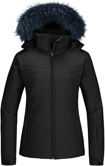 Skieer Women's Waterproof Ski Jacket Warm Winter Snow Coat Windproof Hooded Rain Jacket