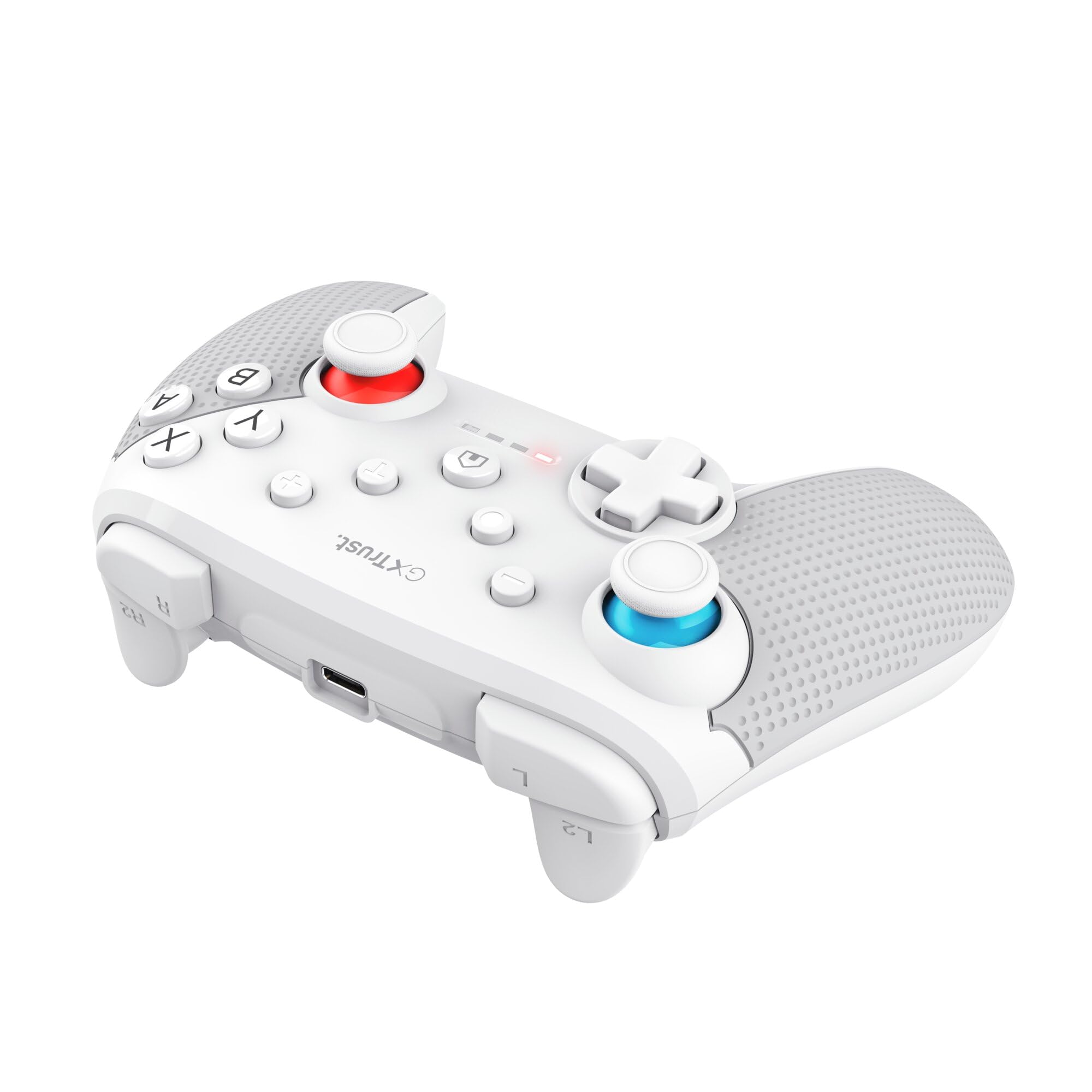 GXTrust 1246W Muta Controller Nintendo Switch Wireless con Bluetooth, Vibrazione Dual Shock, Sensore di Movimento, Pulsante Turbo, 15h di Gioco, Gamepad per Nintendo Switch, Lite, OLED, Bianco