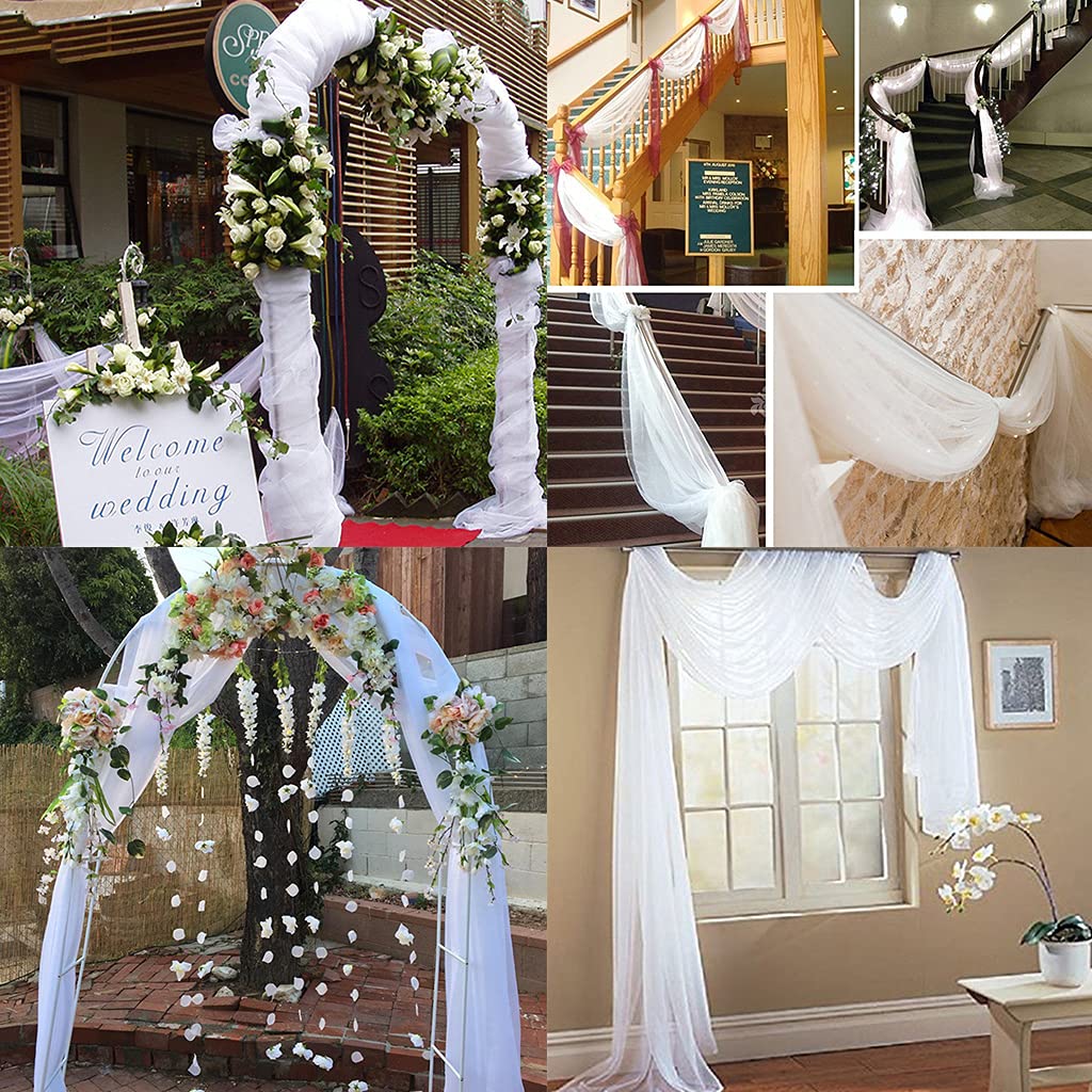 Cortina de cama con toldo transparente, elegante gasa para ventana, cortinas de arco de boda, cenefa de algodón, poliéster