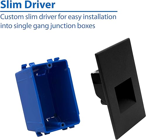 Miniatura 3 de NICOR Lighting STW11203KVBK - Luz de paso STW, 3x5, color negro