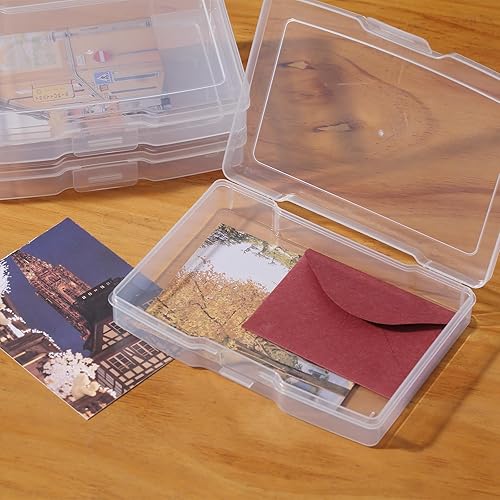 Miniatura 4 de novelinks Cajas transparentes de almacenamiento de fotos de 4 x 6 pulgadas  Cajas organizadoras de fotos  Caja de almacenamiento de fotos para fotos