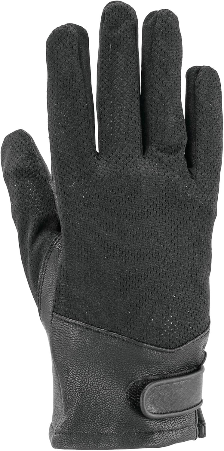 River Road Pecos Mens Mesh Leather Motorcycle Gloves Black SM