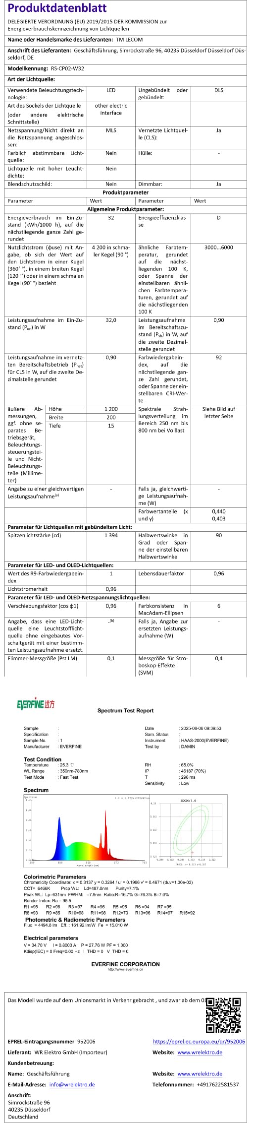 LED Pendelleuchte 120cm direkt/indirekt Dimmbar CCT 3000-6000K 32 Watt | mit Fernbedienung, Mikroprismatische Abdeckung, 2880 lm, CRI>90, IP20, Höhenverstellbar