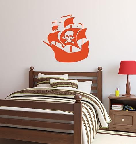 Miniatura 4 de Custom Name Pirate Ship Wall Decal  Personalized Removable Vinyl Sticker for Boy or Girl Bedroom, Playroom, School Classroom, Nursery, Preschool