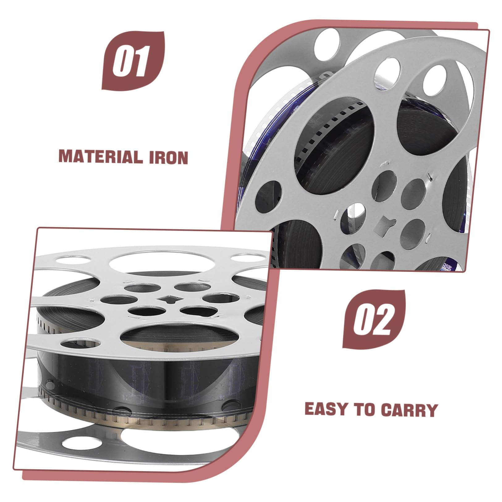 COHEALI Centrotavola Bobina Film Vintage in Ferro Argento 18 Cm | Tema Cinema per Feste, Portatile e Leggero, Texture Raffinata, per Designer e Collezionisti