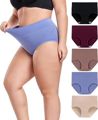 Womens Underwear High Waistd Panties Postpartum Cotton Full Briefs Multipack