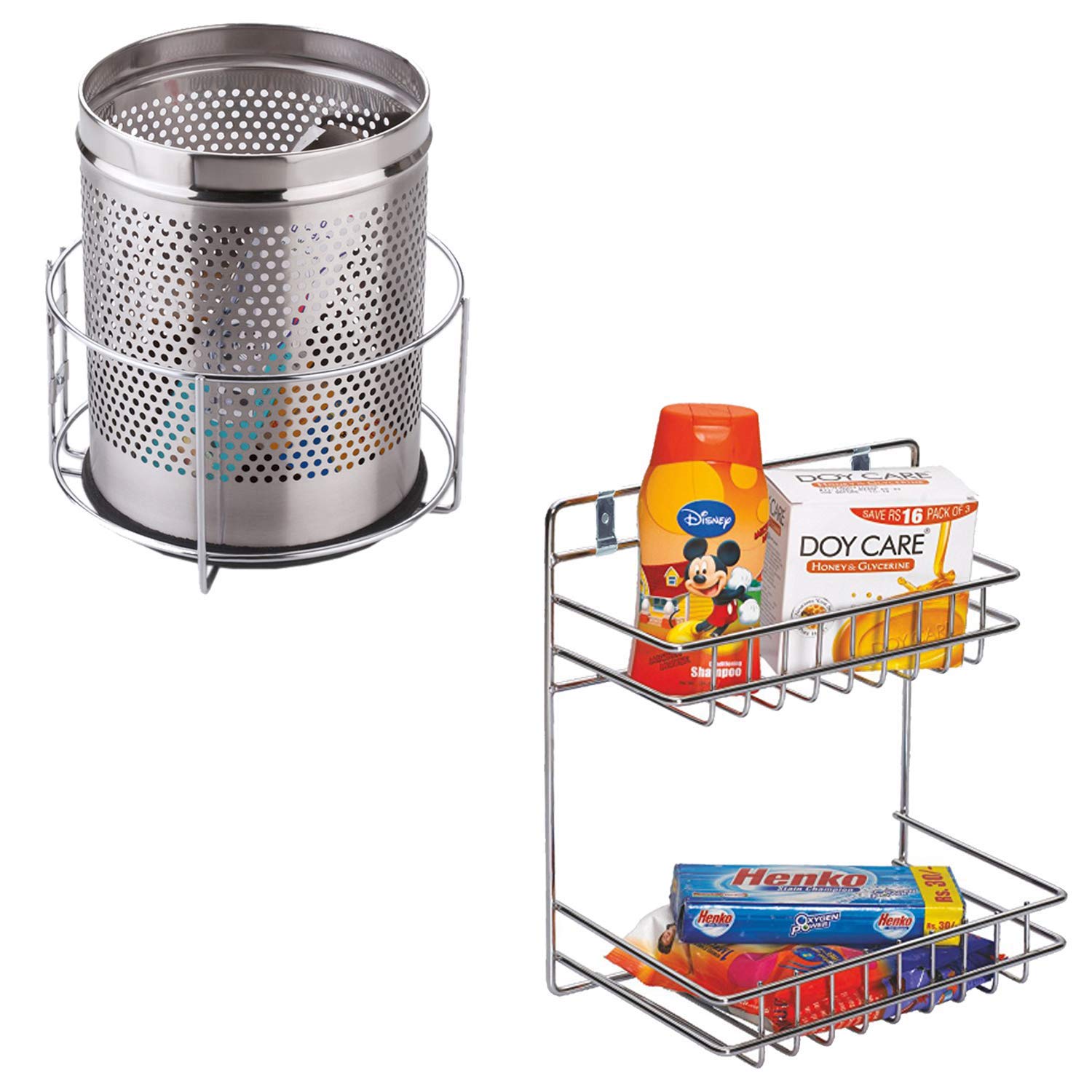 Planet Stainless Steel Detergent Holder and Bin Holder Bathroom Shelf/Under Sink Detergent Holder/Dustbin Holder/Bucket Holder/Garbage Bin Holder/Dust Bin Storage Rack (Chrome-Wall Mount) (B07CTT26DQ) Amazon Price History, Amazon Price Tracker