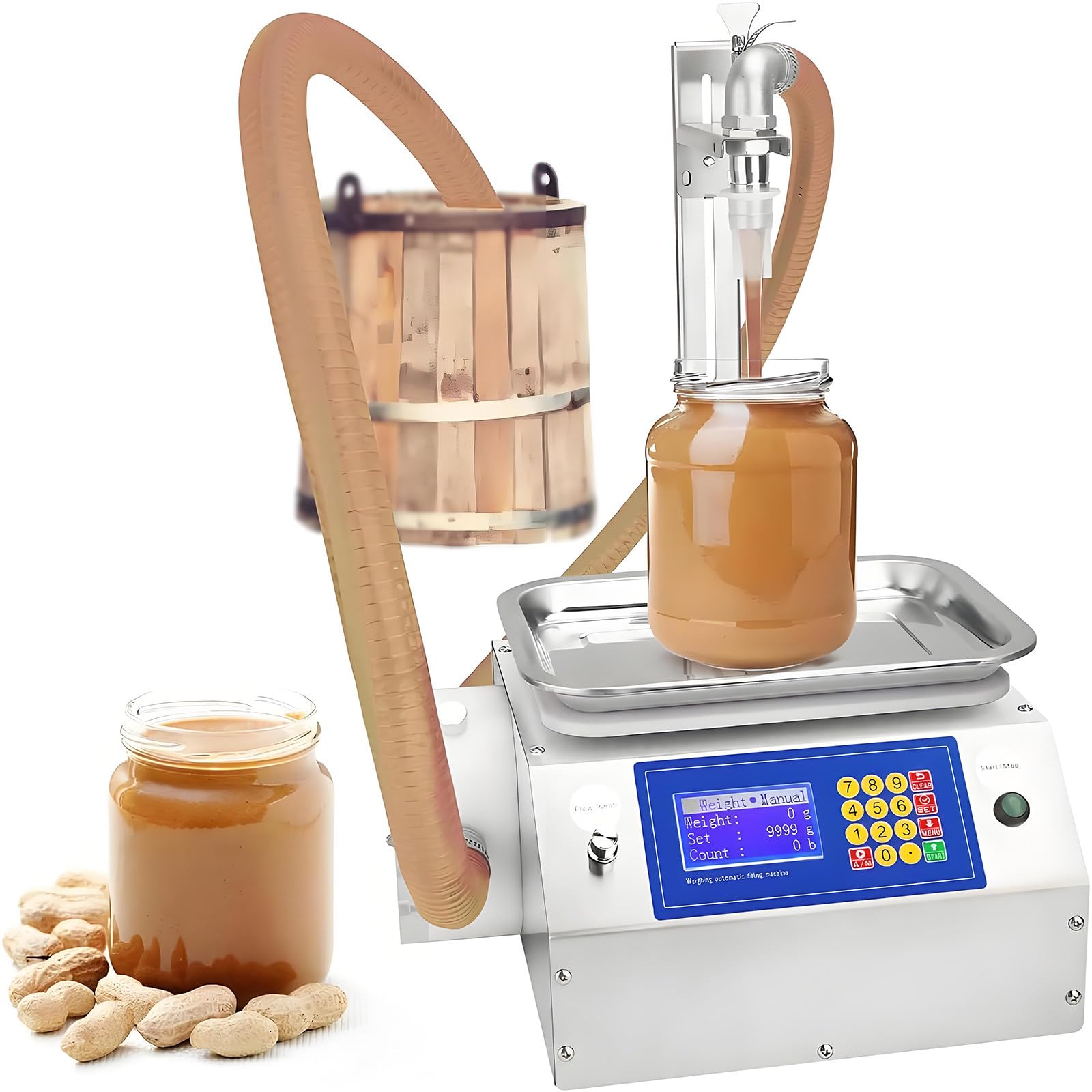 Viscous Liquid Filling Machine Automatic Filling Machine 10g-10kg Weighing Bottle Filler 7L/min Large Flow Rate Liquid Filler Machine for Laundry Detergent, Detergent, Gel, Honey PlasticGearPump