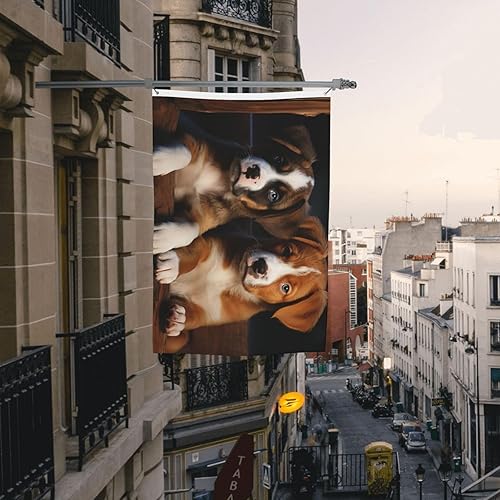 Miniatura 6 de Bandera de cachorros, perros, mascotas, animales, banderas de 4 x 6 pies para exteriores, divertida bandera de jardín, bandera de doble cara,