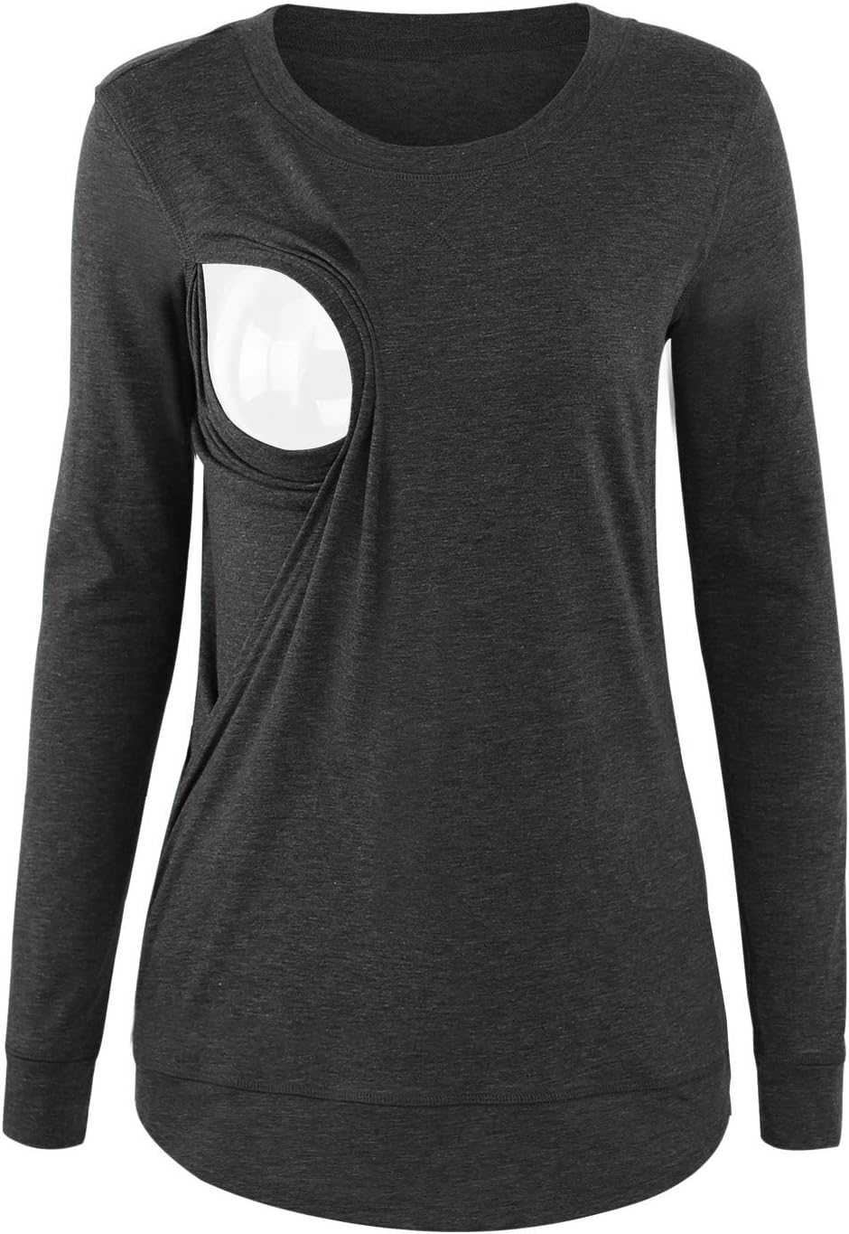 Women's Maternity Nursing Tops Double Layer Short&amp;Long Sleeve Casual Loose Breastfeeding T-Shirt