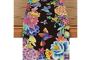 Artoid Mode Floral Bird Dia De Los Muertos Fiesta Mexican Table Runner