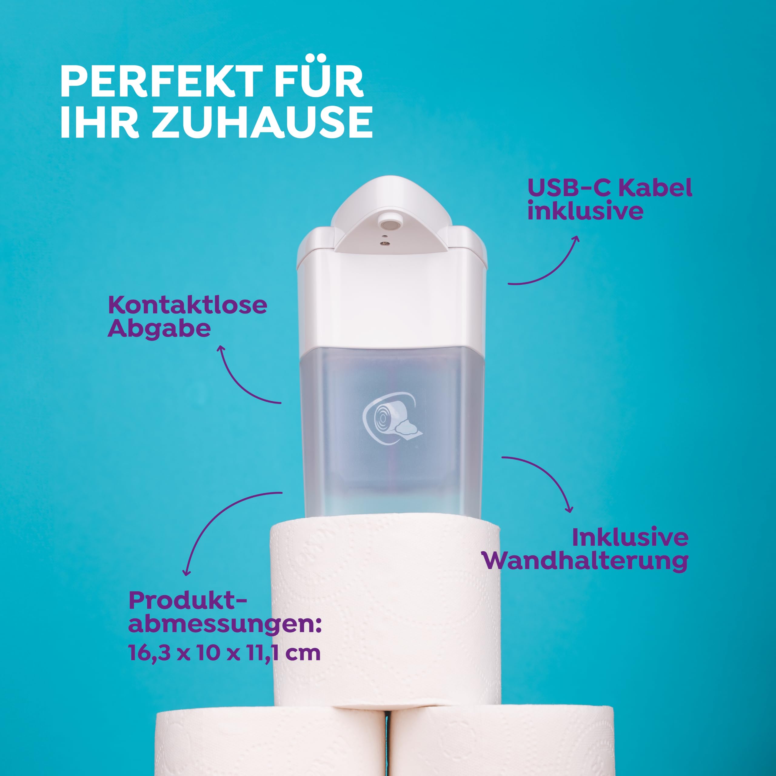 Schiuma hagi per la cura e l'igiene intima al posto delle salviette umidificate: erogata senza contatto dal dispenser automatico di schiuma hagi (a batteria)