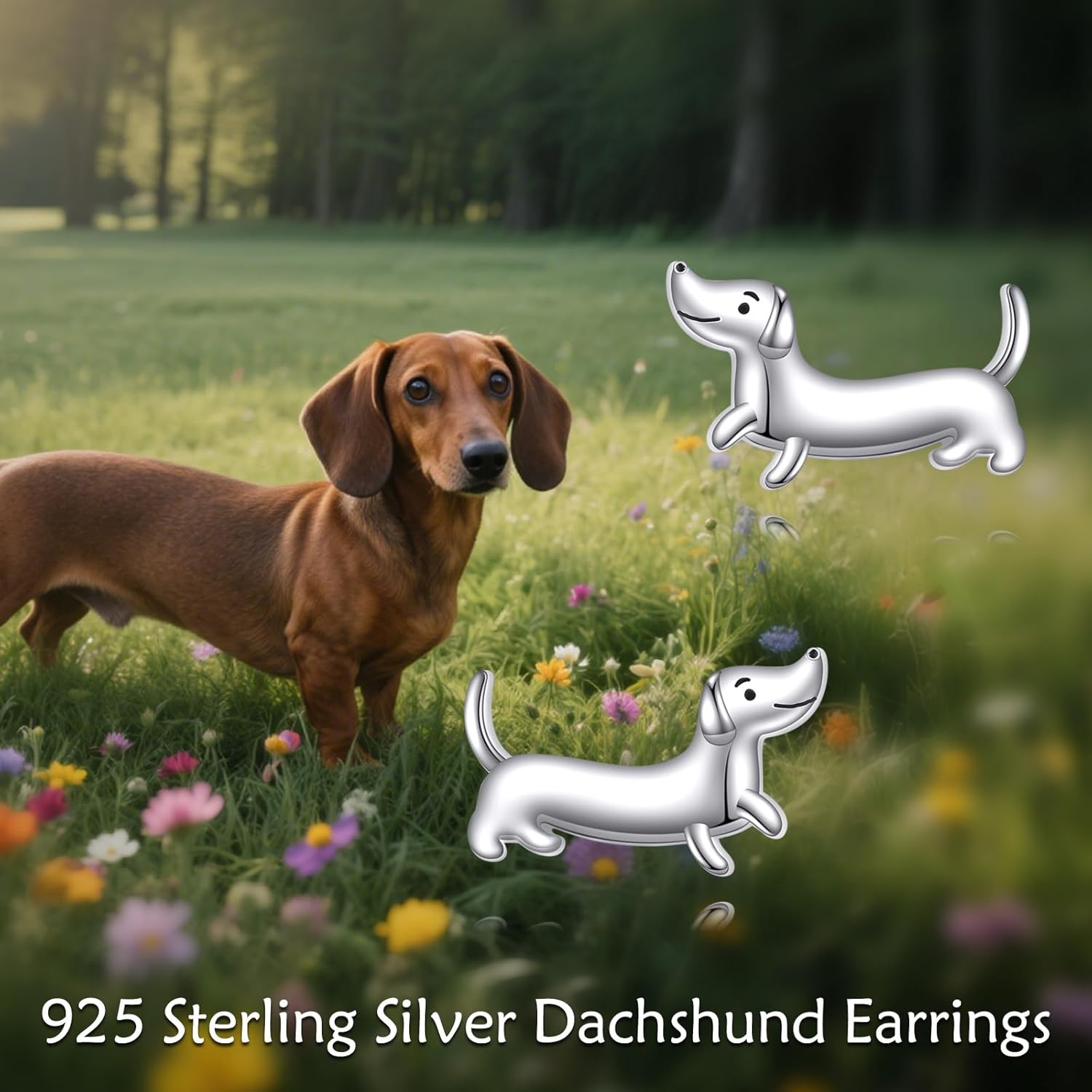 Dachshund Earrings 925 Sterling Silver Weiner Dog Stud Earrings Sausage Dog Jewelry Dachshund Gifts for Women - Image 2