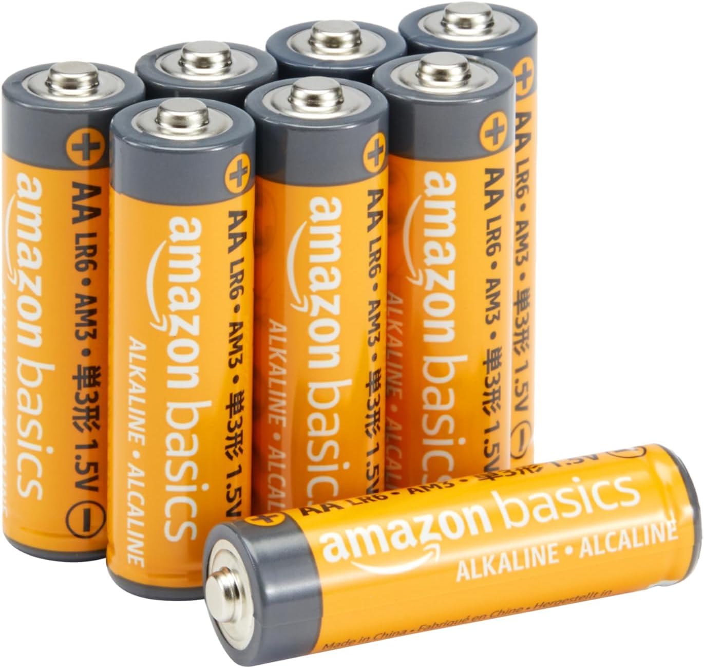 Amazon Basics AA Alkaline Batteries, Pack of 8