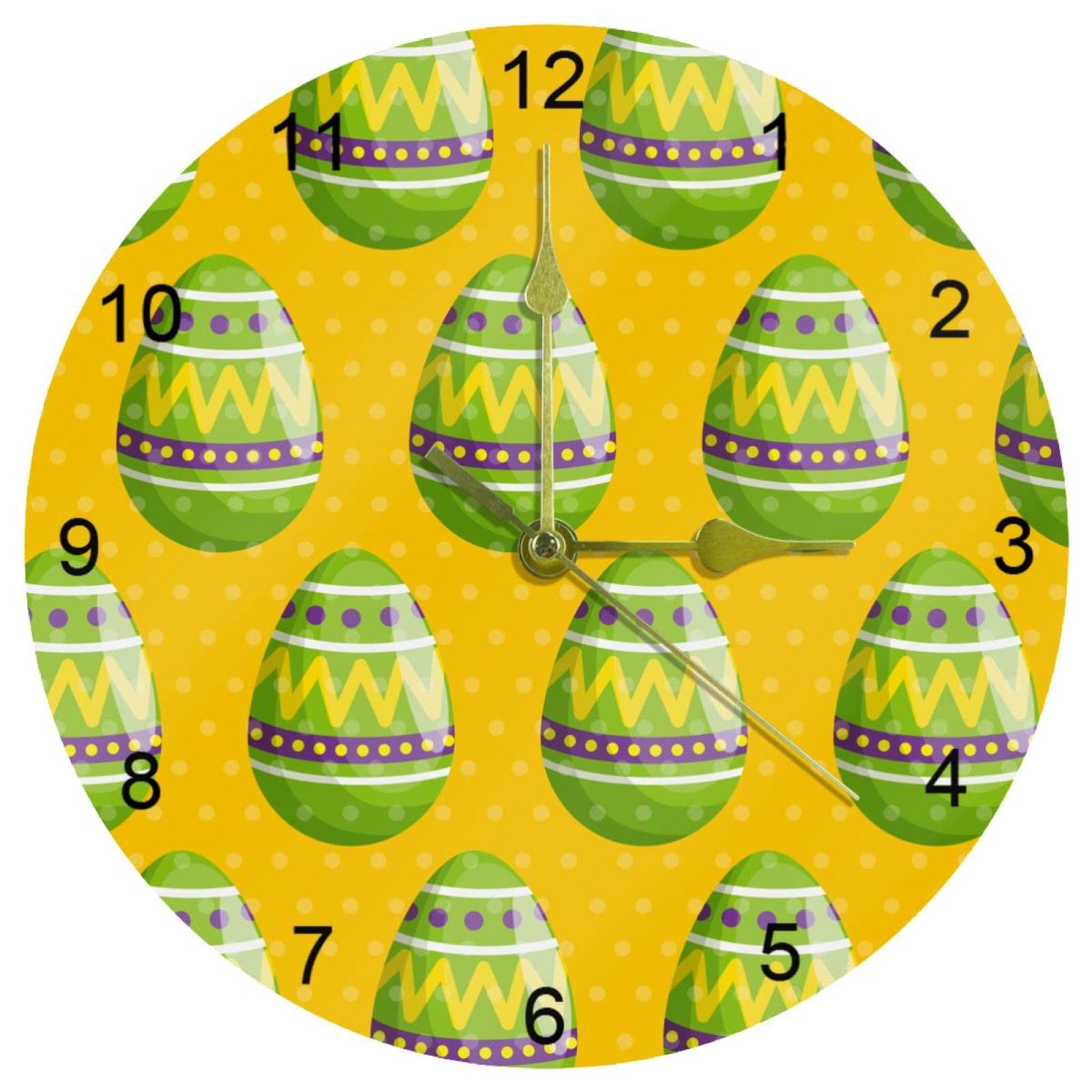 Horloge murale silencieuse œuf de Pâques lisible sans tic-tac 25 cm