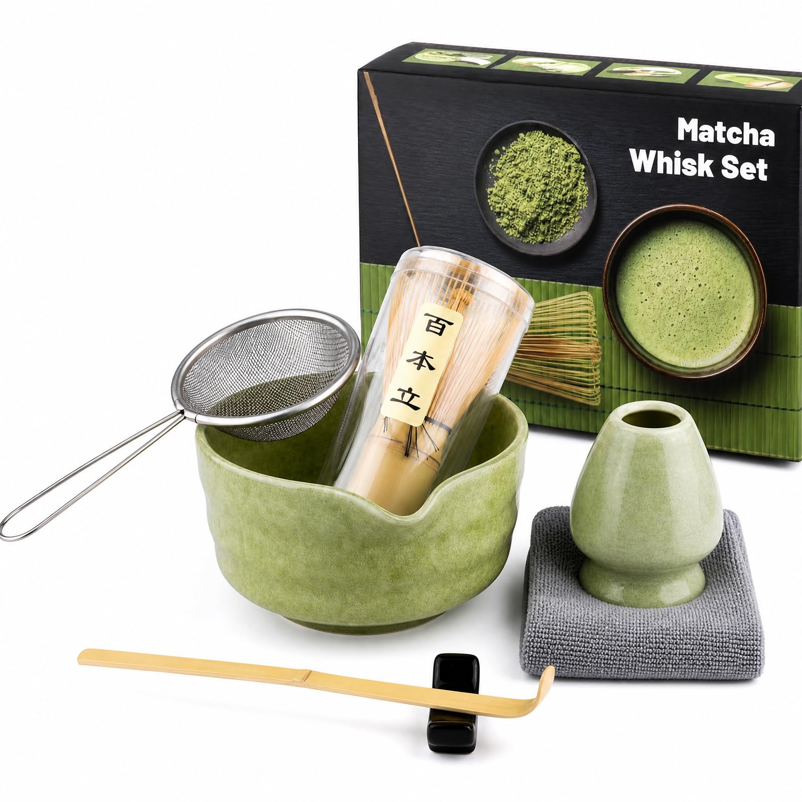 7Pcs Matcha Set, Japanese Tea Ceremony Kit for Home & Gifting
