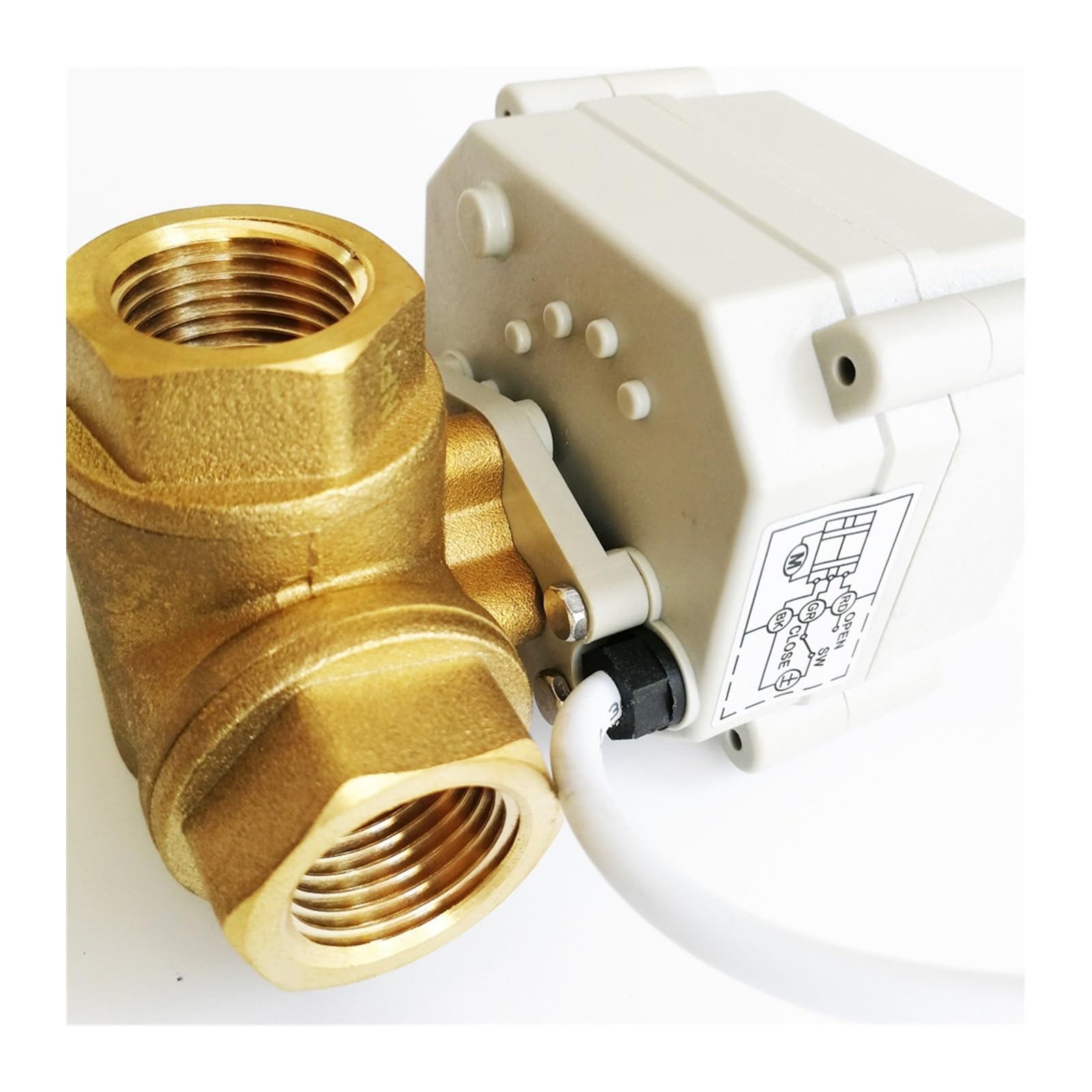 Valvola a sfera, Valvola Motorizzata DC 5V 12V 24V IP67 DN8,DN10 Elettrica Porta T/L For Il Controllo 'aria E 'acqua Metal Gear(DN8 L,BSP_24V INDICATOR_CR501)