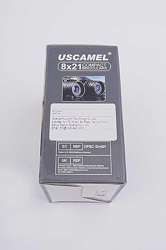 Miniatura 7 de USCAMEL Binoculares de bolsillo plegable, minitelescopio de viaje compacto HD Bak4 lentes ópticos Easy Focus 8x21 color negro