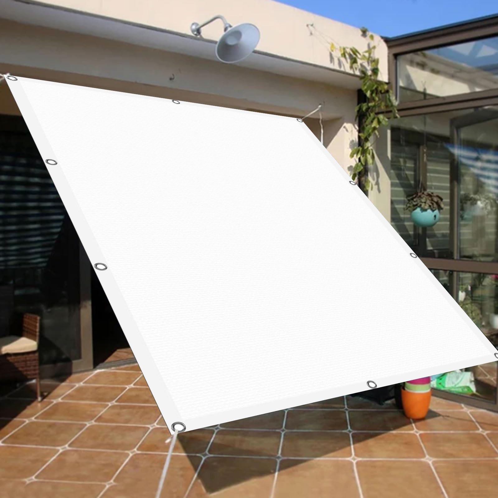 Voile d'ombrage imperméable 1.7x1.8m anti-UV avec oeillets pour protéger le jardin du soleil