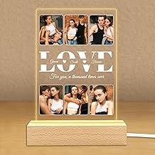 Personalised Picture with Photo Gift Anniversary Couple, Gifts Couple Lamp Personalized for Birthday Women, Name Personalized Gifts Christmas for Men Wedding Bride Groom