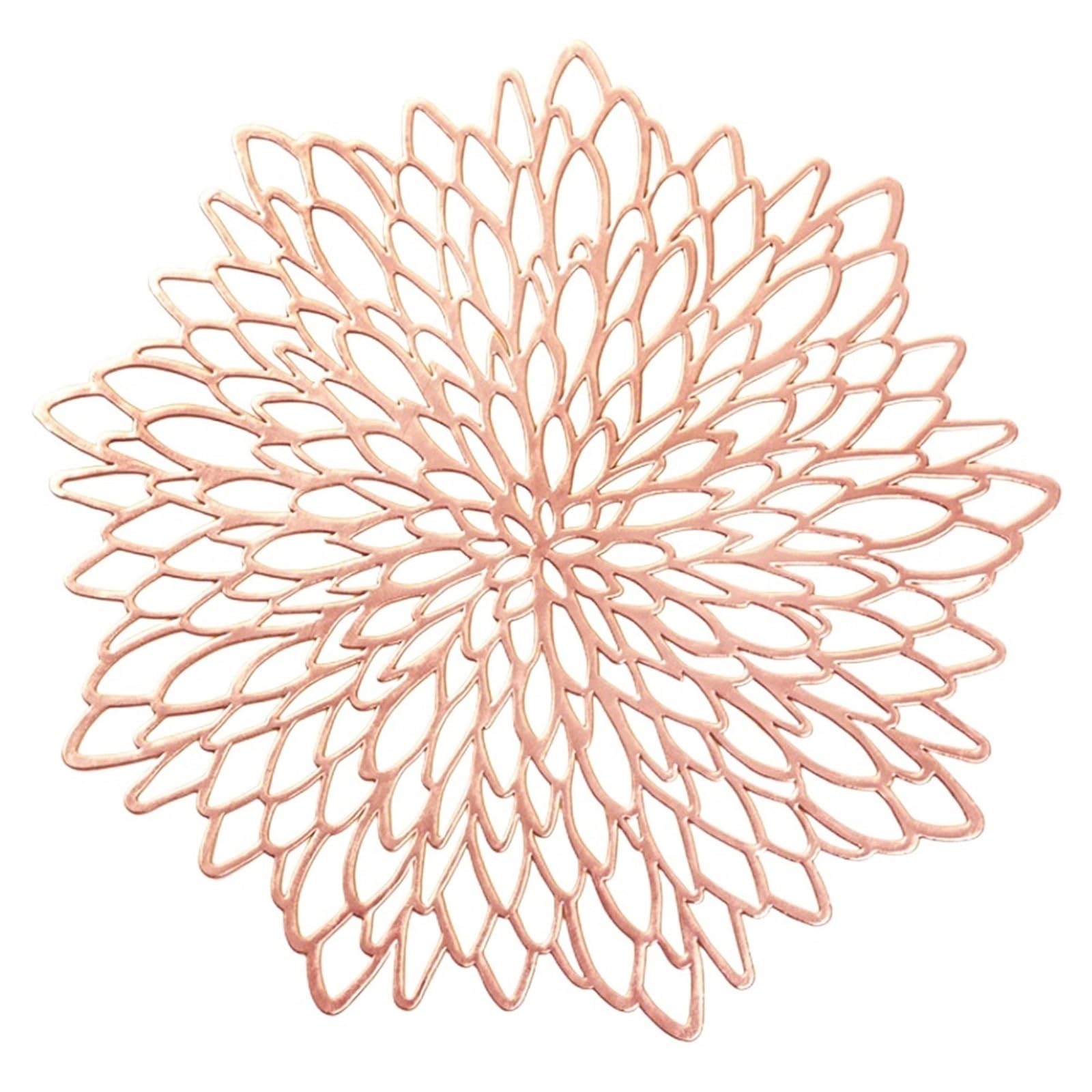 PVC Dining Table Mat 4Pc PVC Placemats Hollow Out Leaf Place Mats Washable Heat Resistant Vinyl Table For Kitchen Dining Wedding Coasters(Color1,10CM)