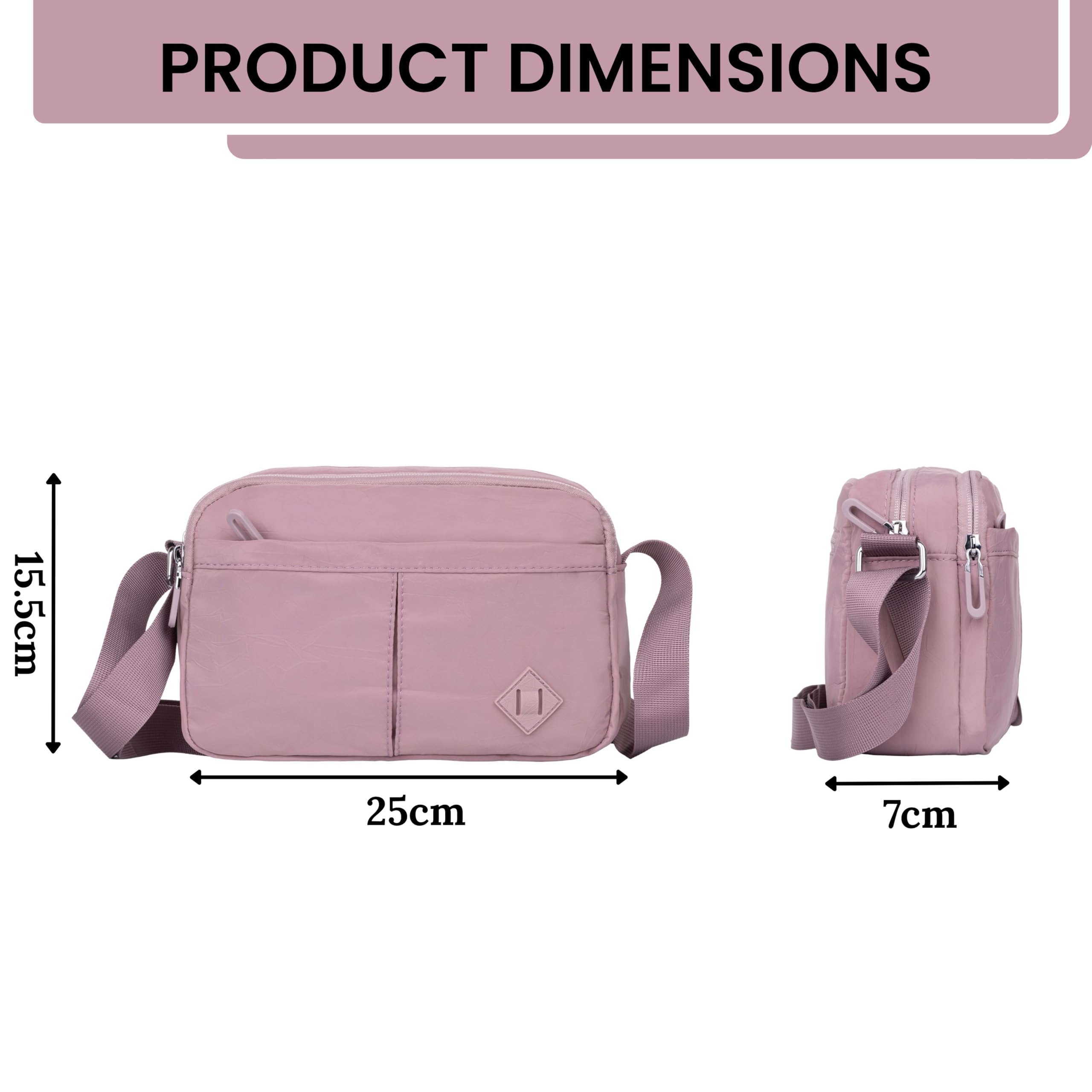PRANIJ Women’s Crossbody Bag – Lightweight Waterproof Shoulder Bag with Multiple Pockets, Adjustable Strap, Stylish Travel Purse for Everyday Use (Orchid Blush) 4