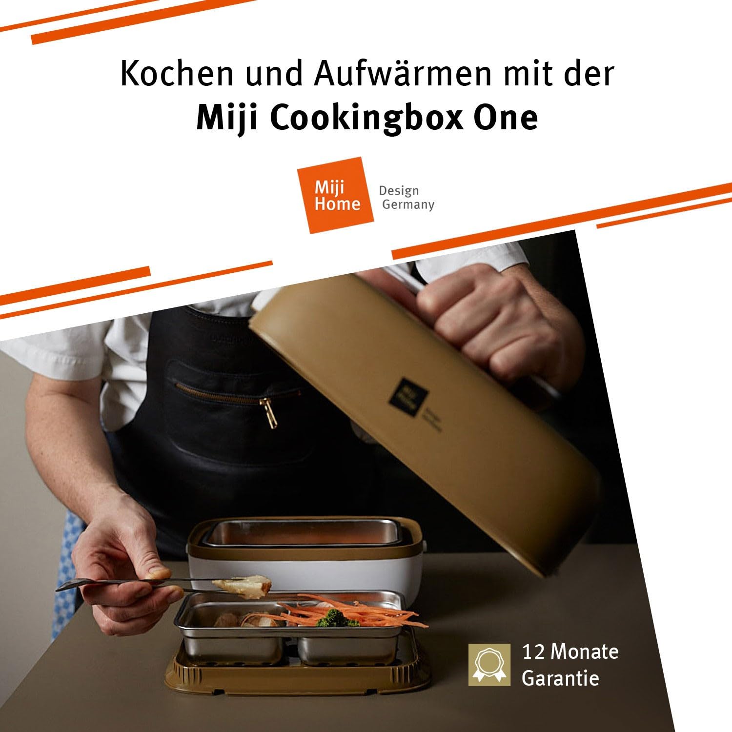 Miji Elektrische Lunchbox & Mini Campingkocher 1 L | 250 W Dampfgarer – leise, geruchsfrei & kompakt für 1–2 Portionen