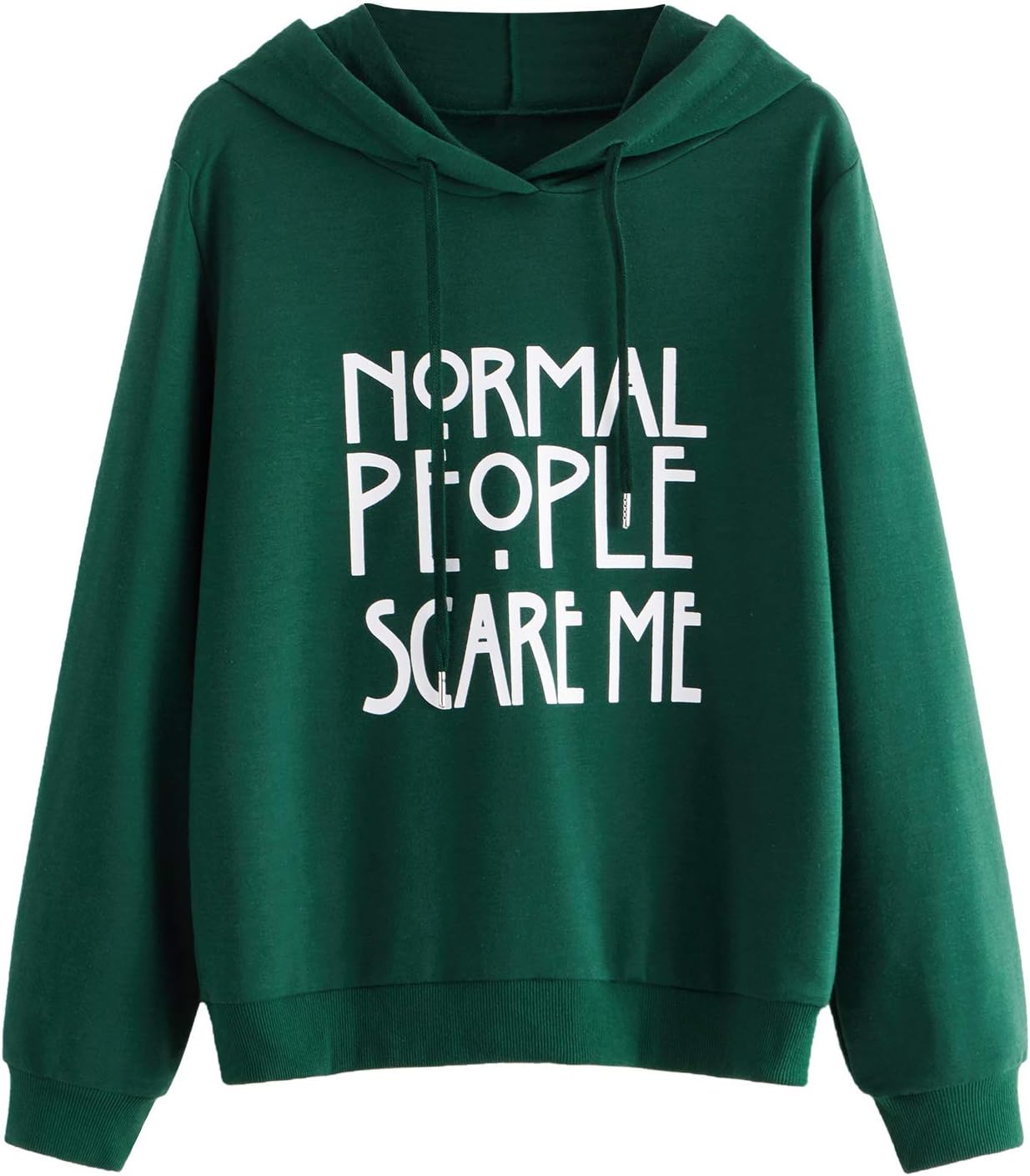 SweatyRocks Sweatshirt Women's Pullover Sweatshirt Letter Print Hoodie Small Green Letter