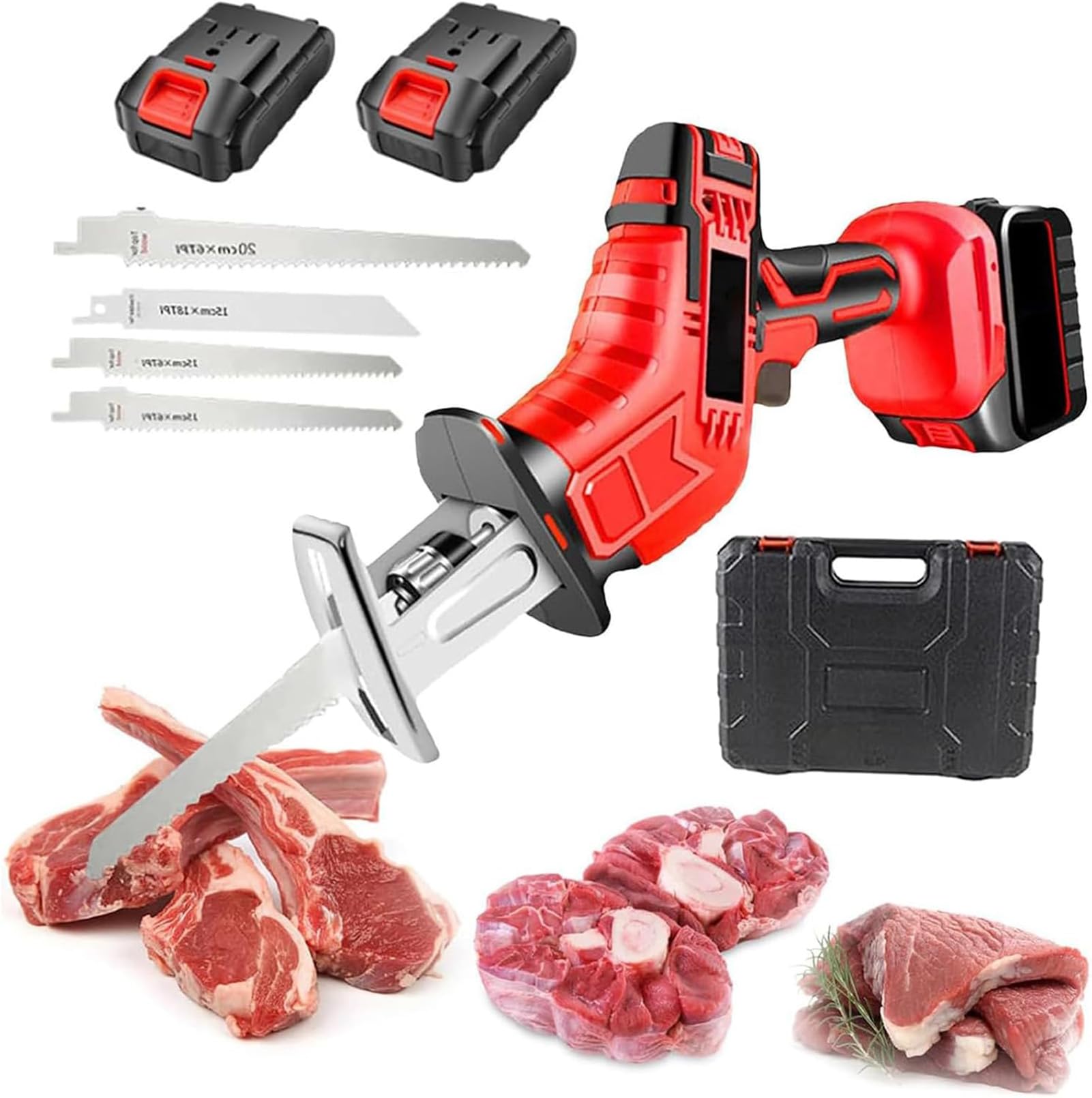 Sega Elettrica a Batteria per Ossa Sega Ossa Elettrica da Macellaio Sega Professionale Portatile per Macellai Macchina Multifunzionale per Ossa per Carne Maiale Pesce