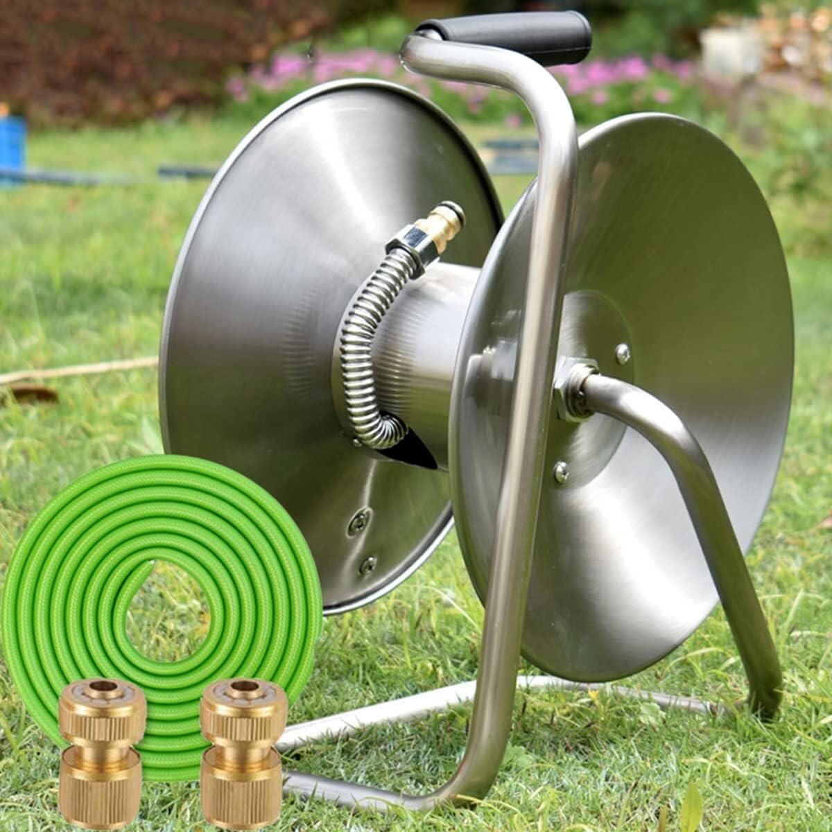 Schlauchtrommel Edelstahl Schlauchtrommel mit Kurbel for Gartenschlauchtrommel for Garten, Terrasse