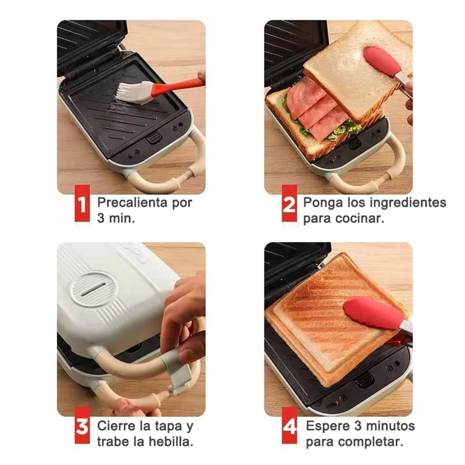 Sandwichera 3 In 1 Tostadora Elettrica Waffle Maker Desayuno Pancake Ciambella Uovo Pesce Torta Horno Eléctrico Riscaldamento Rapido E Uniforme(White,2)