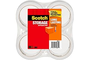Scotch Packaging Tape 3-Inch Core 4 Rolls