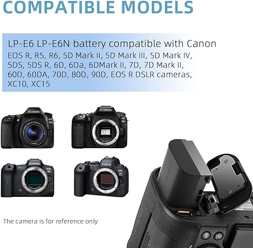 Miniatura 2 de Batería LP-E6 LP-E6N compatible con cámaras Canon EOS R R5 R6 R7, R5 C, R6 Mark II, EOS 5D Mark II III IV, 5D SR 6D Mark II 7D Mark II 6D 7D 90D 80D